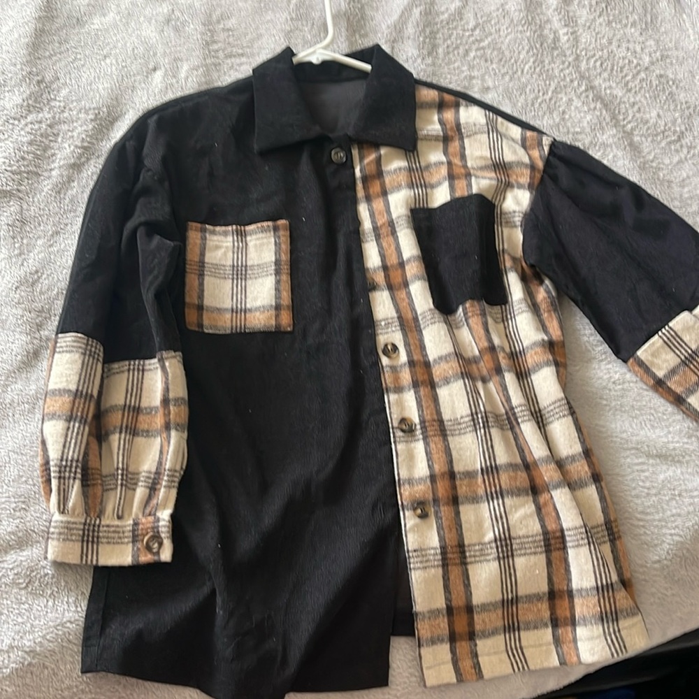 American Eagle Flannel Brown, White, Tan, and Black